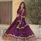 Teeya Creation Wine Color Faux Georgette Heavy Work Fully Stitched Anarkali Gown - Swadesiicart