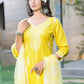 BulBul Pooja Yellow Rayon Kurta Set with Dupatta - Swadesiicart