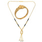 AanyaCentric Gold-Polished Mangalsutra & Ring Set