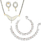 AanyaCentric Gold-Polished Mangalsutra Pendant Earring Set & Silver Plated Anklet