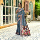 Vishnu Weaves Women's Grey Cotton Silk Zari Woven Butta Work Saree with Blouse - Swadesiicart