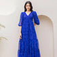 Aayaa Designer crape hand work Multi indo western - Blue