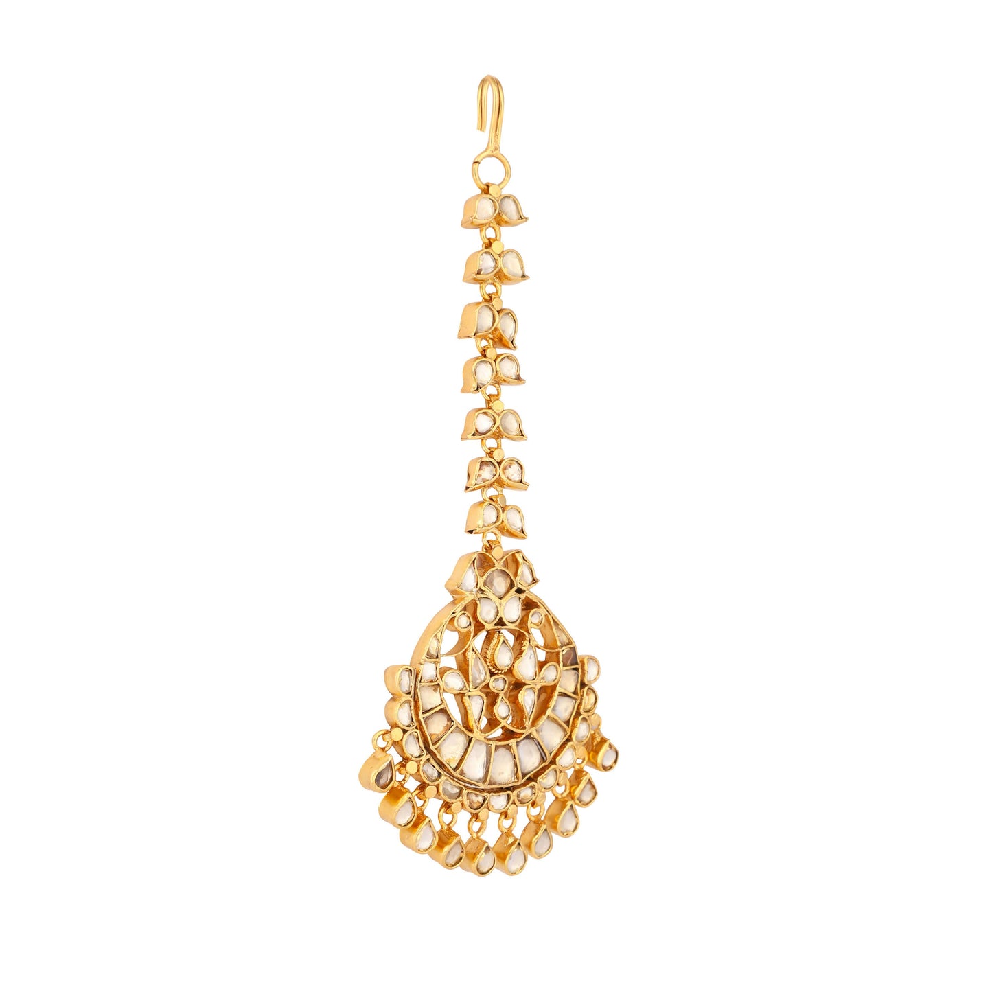 Nuyug 22K Gold-Plated Kundan Studded Maang Tikka Head Jewellery | Swadesiicart