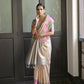 Vishnu Weaves Women's Grey Banarasi Silk Saree with Blouse - Swadesiicart