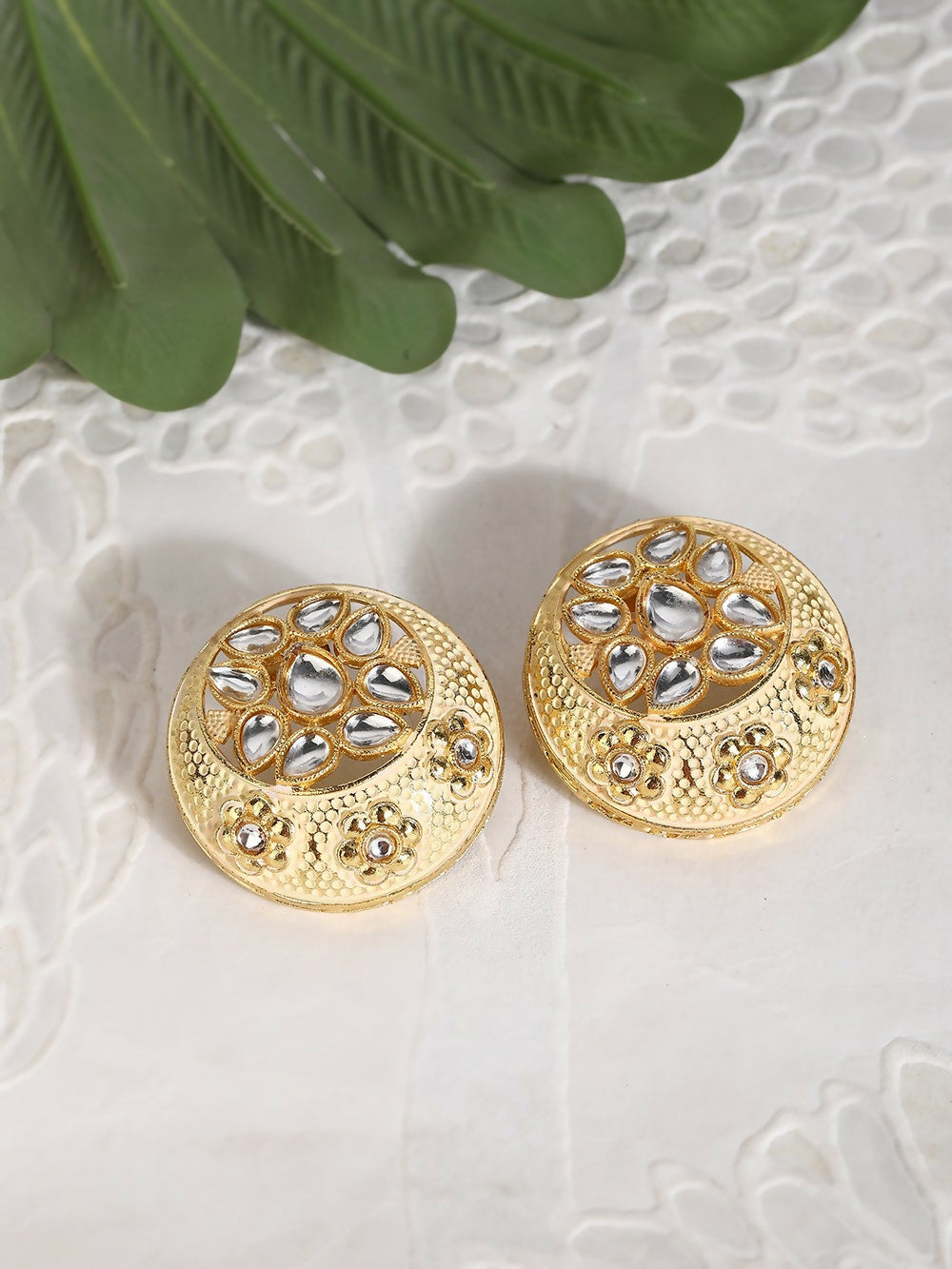 Joban Fashion Women Handcrafted Matte Gold Earrings | Swadesiicart