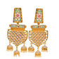 Grey Traditional Gold-Polished Meenakari Jhumka Jhumki Earrings Indian Jewellery For Women Girls By House of Ree - Swadesiicart