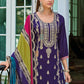 Anaita Purple Premium Embroidered Chinon Stitched Salwar Suit