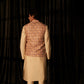 Brown Viscose Designer Printed Men's Kurta Set with Koti - Mahotsav