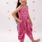 Lil Drama Khilkhilahat Pink Top and Dhoti Set For Girls | Swadesiicart