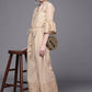 Ahalyaa Off White & Pink Printed Basic Jumpsuit - Swadesiicart