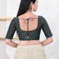 Joban Fashion Cobalt-Blue Tissue Elbow Sleeveless Front Open Blouse - Swadesiicart