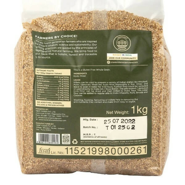 Two Brothers Organic Farms Kodo Millets - Swadesiicart