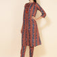 Janasya Women's Blue Crepe Digital Floral Printed Festive A-line Co-ords - Swadesiicart