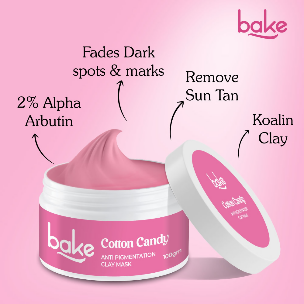 Bake Cotton Candy Anti Pigmentation Clay Mask With Alpha Arbutin | Swadesiicart