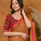 Very Much Indian Designer Mul Cotton Handloom Saree with Sequins - Orange | Swadesiicart