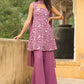 Janasya Lavender Georgette Embroidered Kurta,Bottom & Dupatta | Swadesiicart