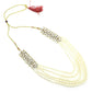 Mominos Fashion Johar Kamal Gold-Polished Rani Haar with White and Off white Pearls Jewellery Set - Swadesiicart