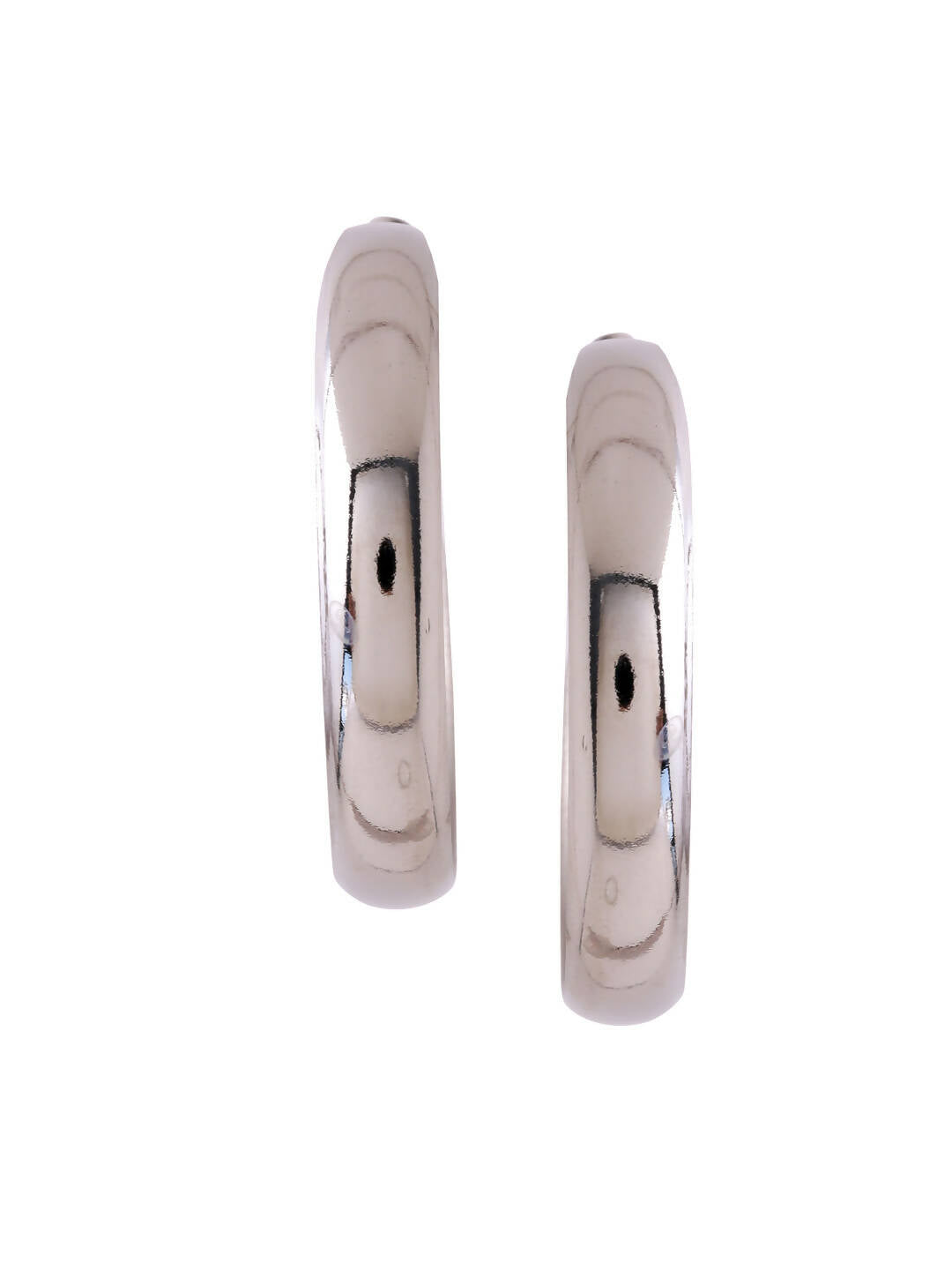 NVR Women Silver Plated Hoop Earrings | Swadesiicart