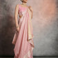 Vishnu Weaves Women's Pink Tissue Linen Zari Woven Saree with Blouse - Swadesiicart