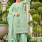 Mint Green Stone & Cording Work Festive Palazzo Suit - Emponline | Swadesiicart