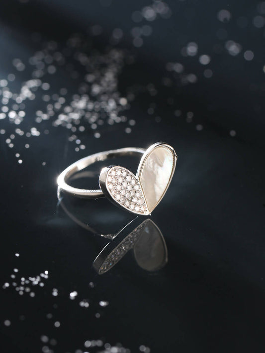 NVR Women's Stylish Latest Silver Plated Ring With Ad Stones | Swadesiicart