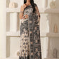Shree Shyam Fashion Linen Cotton Black & Cream Saree
