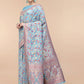 Blue Silk Blend Woven Design Saree With Unstitched Blouse Piece - Aloki