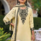 Anaita Beige Chinon Readymade Palazzo Suit with Heavy Embroidery Work