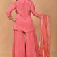 Morchari Women And Hand Embroidery Palazzo Set-Rust - Swadesiicart