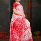 Shree Shyam Fashion Devistuti Red White Linen Cotton Saree