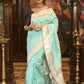 Very Much Indian Handloom Pure Silk Muniya Border Paithani - Electric Blue | Swadesiicart