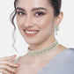 Gold-Polished Traditional Kundan Pearl Choker Necklace Jewellery Set For Women And Girls - Wahe Jewels - Swadesiicart