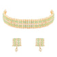 Gold-Polished Traditional Kundan Pearl Choker Necklace Jewellery Set For Women And Girls - Wahe Jewels - Swadesiicart