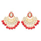 Gold-Polished Traditional Handcrafted Mirror And Pearl Work Choker Necklace Jewellery With Chandbali Earrings & Maang Tikka Set For Women & Girls - Wahe Jewels - Swadesiicart