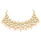 Gold-Polished Traditional Kundan Studded Bridal Choker Necklace & Drop Earrings Jewellery Set For Women/Girls - Wahe Jewels - Swadesiicart