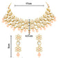 Gold-Polished Traditional Kundan Studded Bridal Choker Necklace & Drop Earrings Jewellery Set For Women/Girls - Wahe Jewels - Swadesiicart