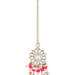 Gold-Polished Traditional Kundan Studded Pearl Hanging Choker Necklace Jewellery Set With Earrings & Maang Tikka For Women & Girls - Wahe Jewels - Swadesiicart