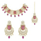 Gold-Polished Traditional Kundan Pearl Choker Necklace Jewellery Set For Women/Girls - Wahe Jewels - Swadesiicart