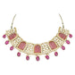 Gold-Polished Traditional Kundan Pearl Choker Necklace Jewellery Set For Women/Girls - Wahe Jewels - Swadesiicart