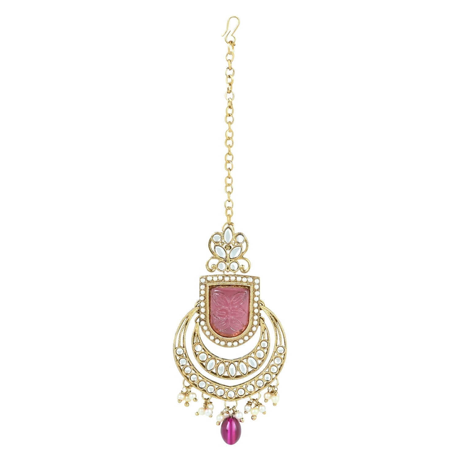 Gold-Polished Traditional Kundan Pearl Choker Necklace Jewellery Set For Women/Girls - Wahe Jewels - Swadesiicart