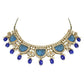 Gold-Polished Traditional Pearl Kundan & Stone Studded Jewellery Necklace Set with Maang Tikka for Women - Wahe Jewels - Swadesiicart