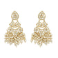 Gold-Polished Traditional Pearl Kundan Studded Floral Bridal Choker Necklace With Earring Maang Tikka & Finger Ring Set For Women And Girls - Wahe Jewels - Swadesiicart
