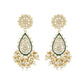 Gold-Polished Traditional Pearl Kundan Meenakari Floral Necklace With Earring Maang Tikka & Finger Ring Set For Women And Girls - Wahe Jewels - Swadesiicart
