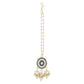 Gold-Polished Traditional Pearl Kundan Studded Meenakari Necklace With Earring Maang Tikka Set For Women And Girls - Wahe Jewels - Swadesiicart