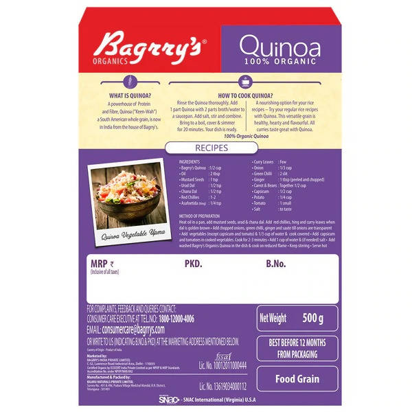 Bagrry's Organic Quinoa - Swadesiicart