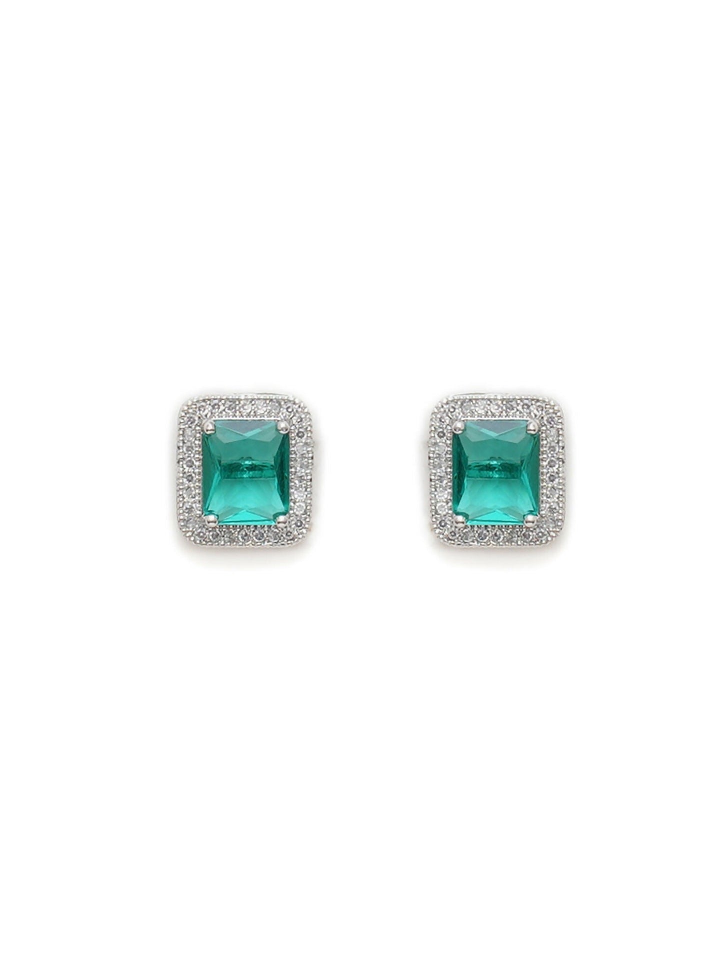 stone stud (Light green ) - Ruby Raang - Swadesiicart