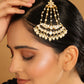 Nuyug 22K Gold-Plated Kundan & Pearl Studded Jhumar Paasa Head Jewellery | Swadesiicart