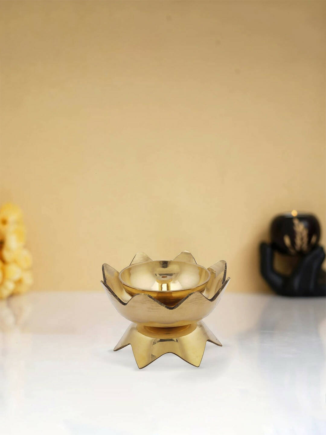 CraftVatika Gold-Toned Brass Handmade Diya | Swadesiicart