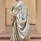 Dusty Grey Pure Satin Zari Weaving Wedding Festive Saree - Emponline | Swadesiicart