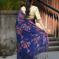 Beatitude Blue Cotton Floral Jamdani Saree